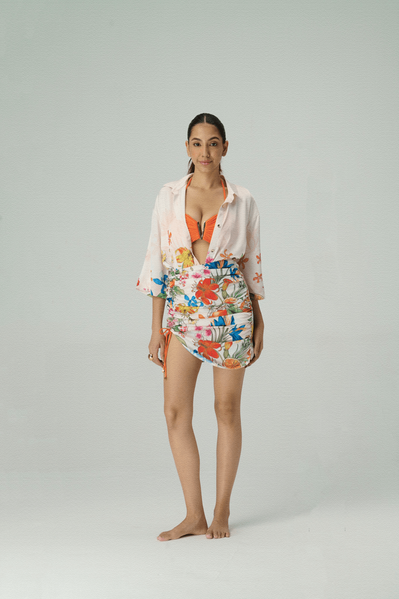 Endless Summer Shirt With Sinched Skirt And Crescent Bikini 2.0 - Tizzi Swimwear