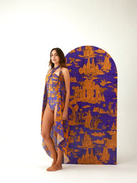 Ophelia Swimsuit with Furbelow Sarong - Tizzi Swimwear