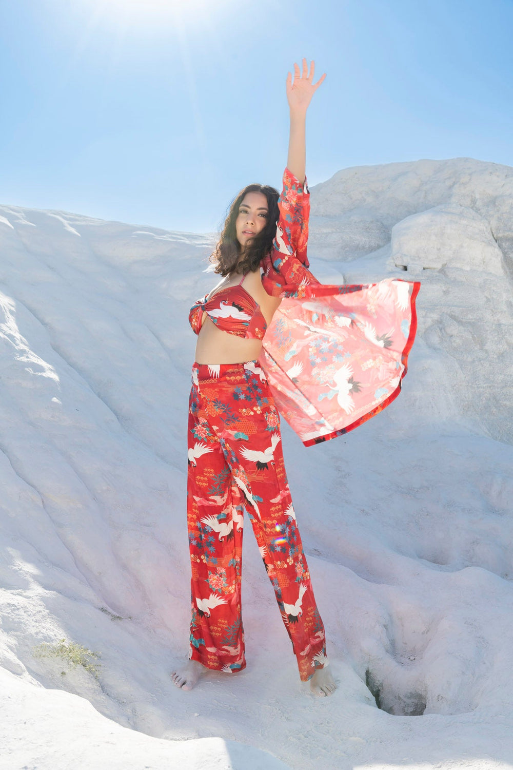 Twisted Bikini Set with Endless Summer Shirt & Medusa Pants in Winter Solstice