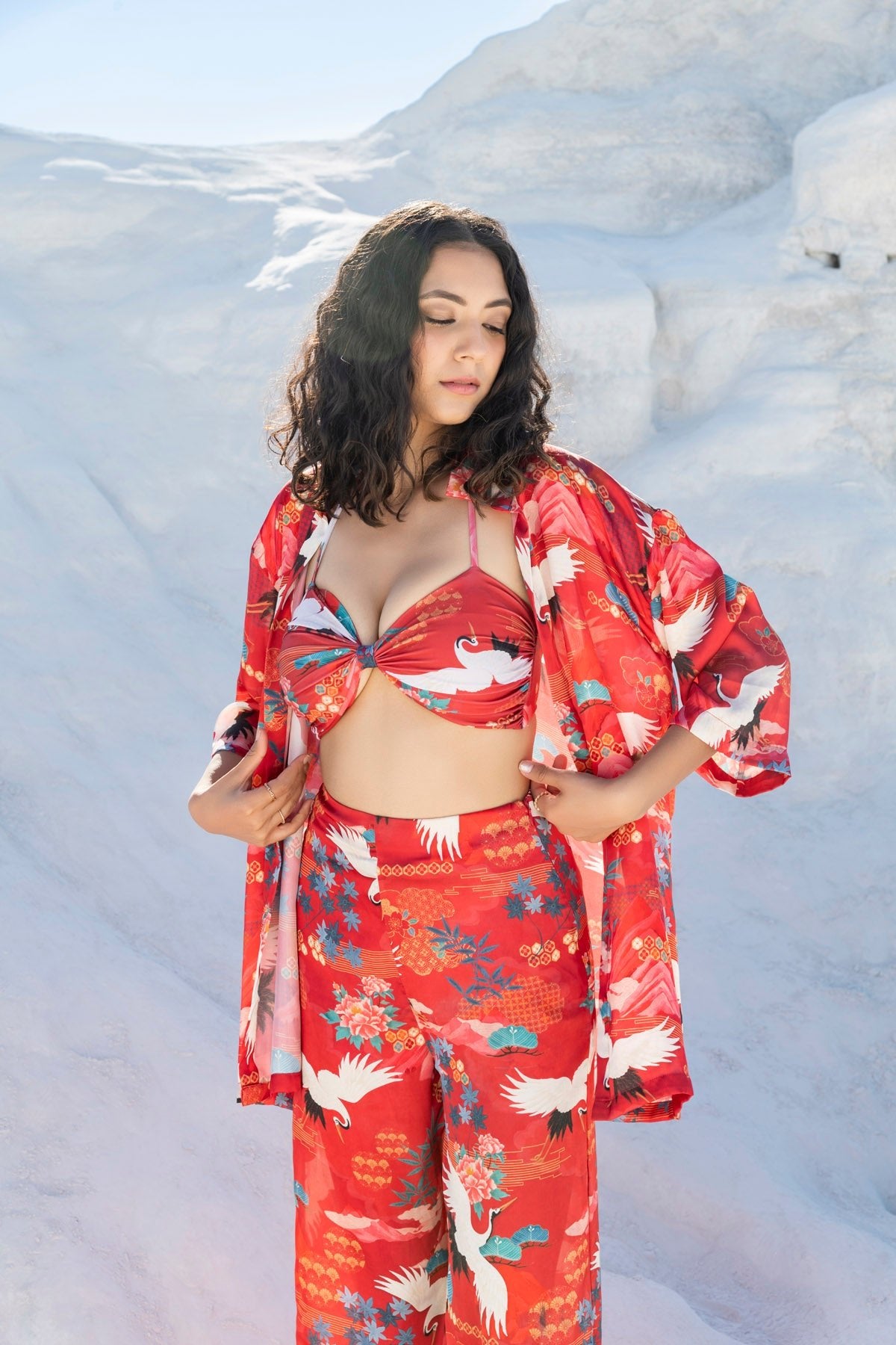 Twisted Bikini Set with Endless Summer Shirt & Medusa Pants in Winter Solstice